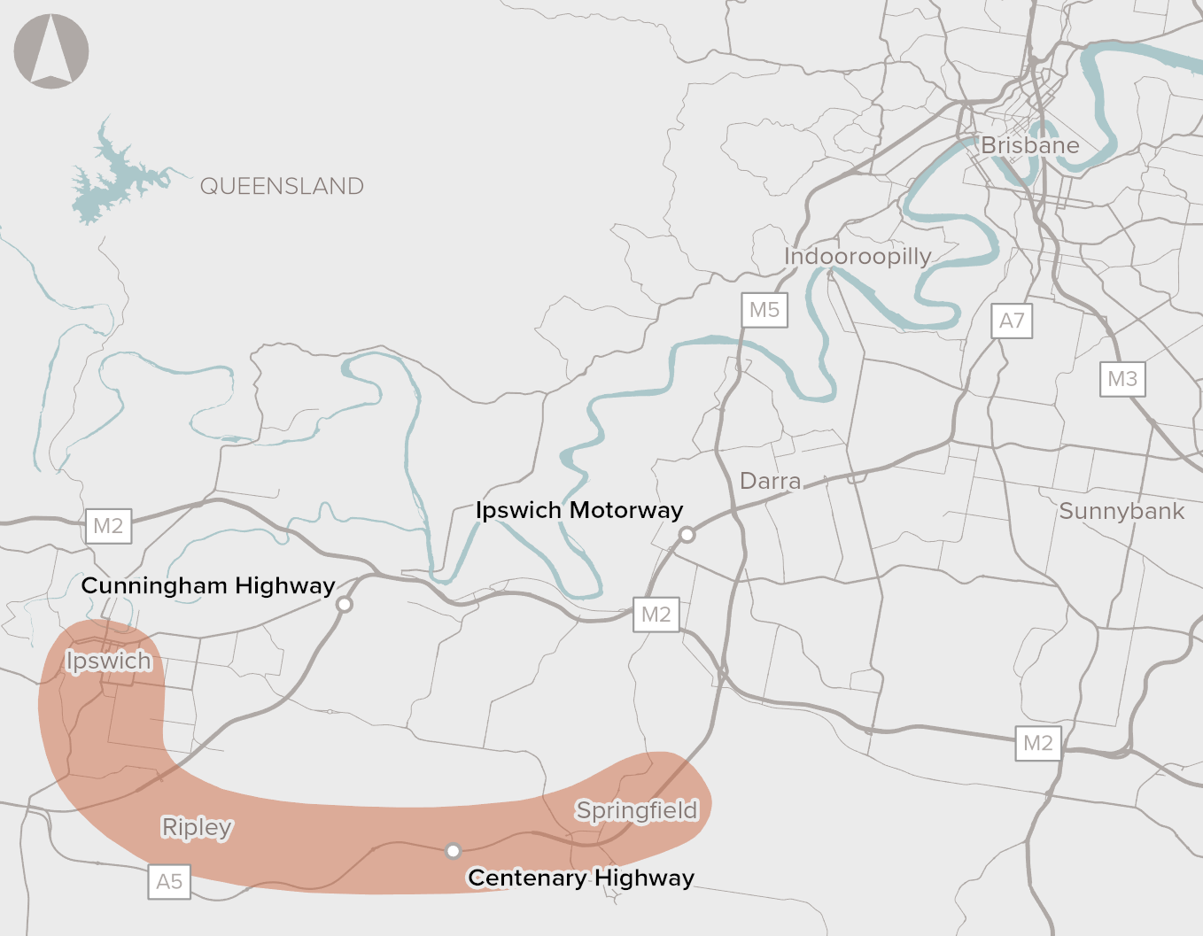 Ipswich to Springfield transport capacity