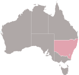 Map showing NSW