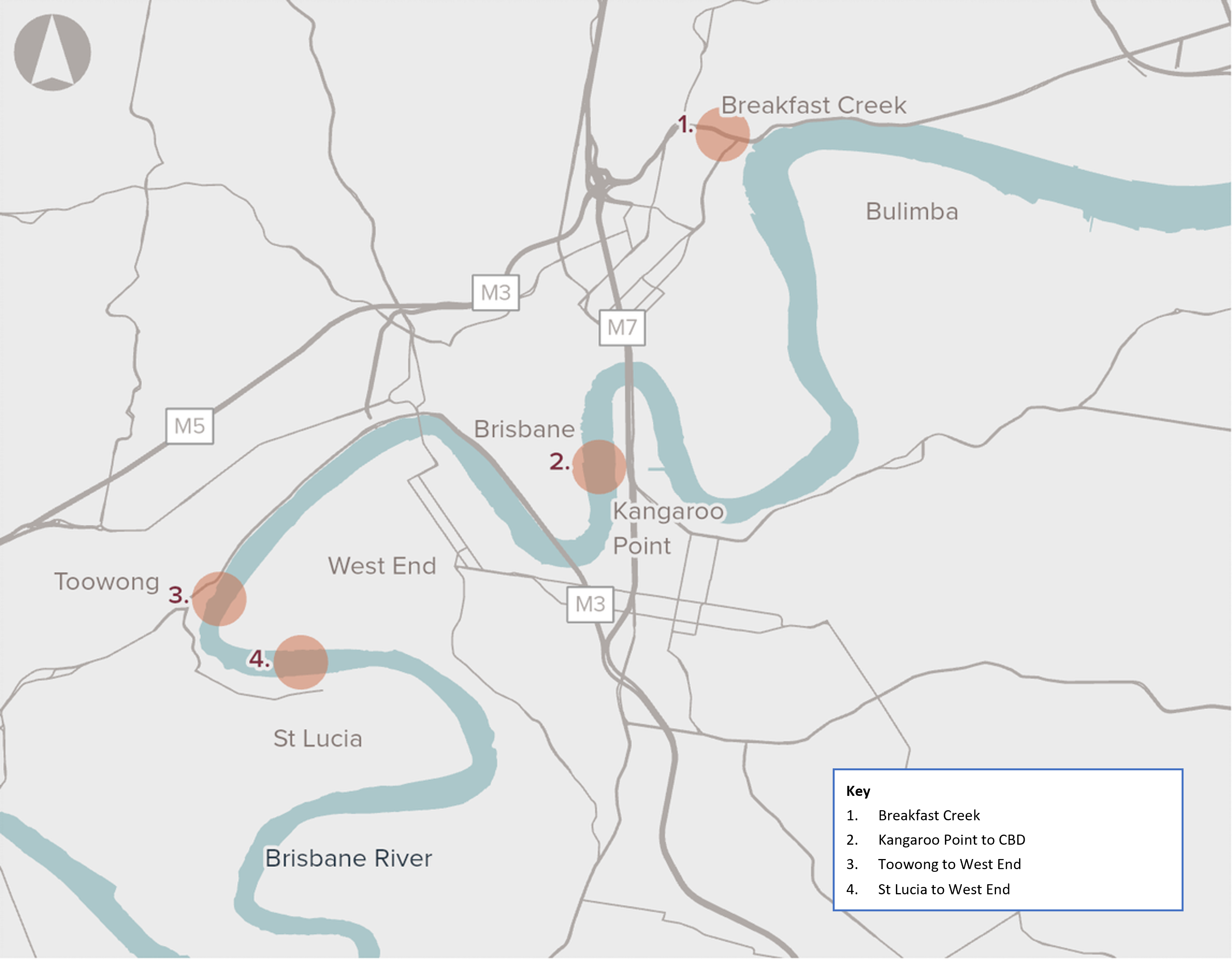 Active transport connections across the Brisbane River